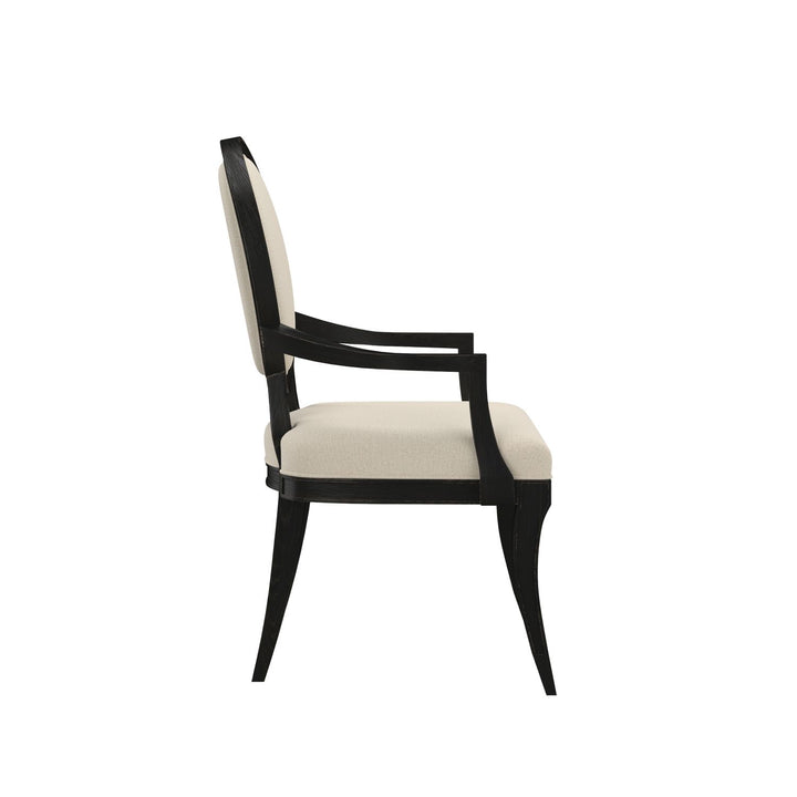 Atrium Dining Armchair — hand rubbed black with undertones of brown