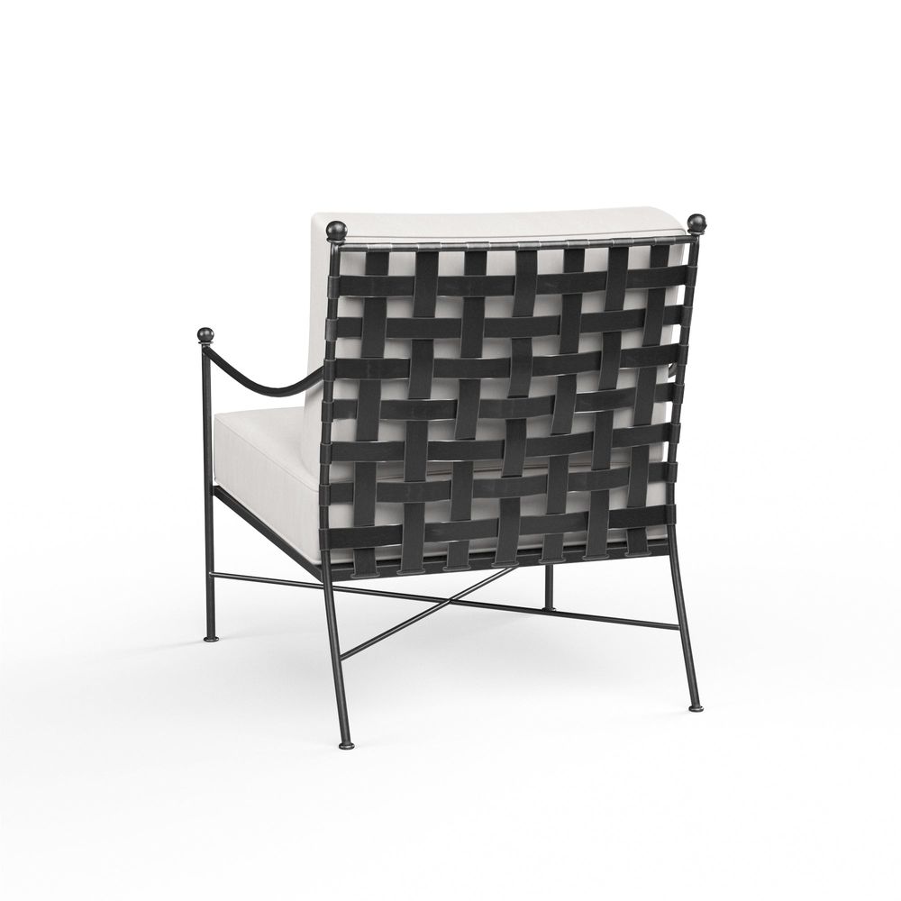 Outdoor Lounge Chairs Provence Club Chair in Canvas Flax w/ Self Welt