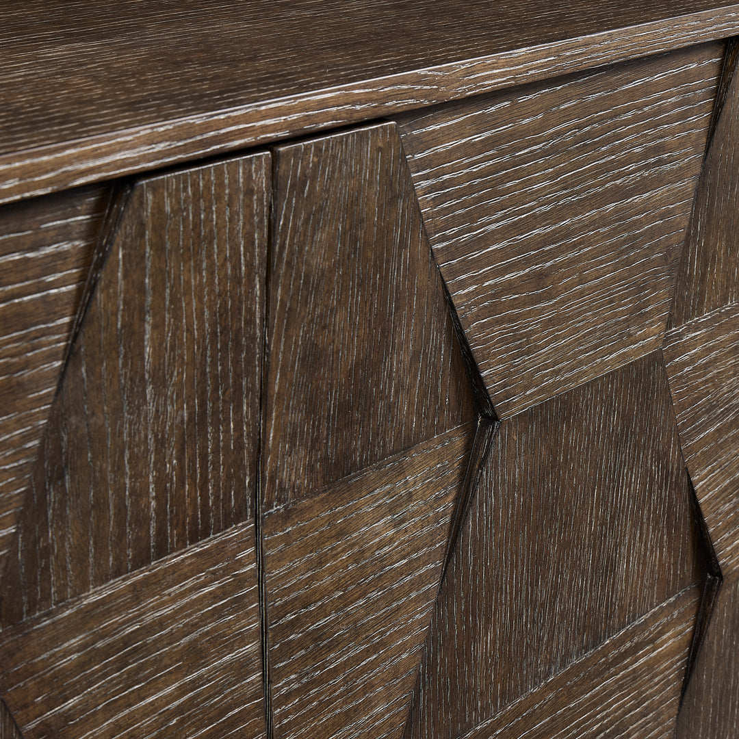 Linea Entertainment Console in Cerused Charcoal Finish