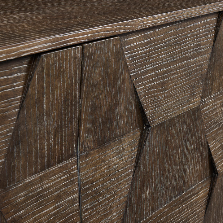 Linea Entertainment Console in Cerused Charcoal Finish