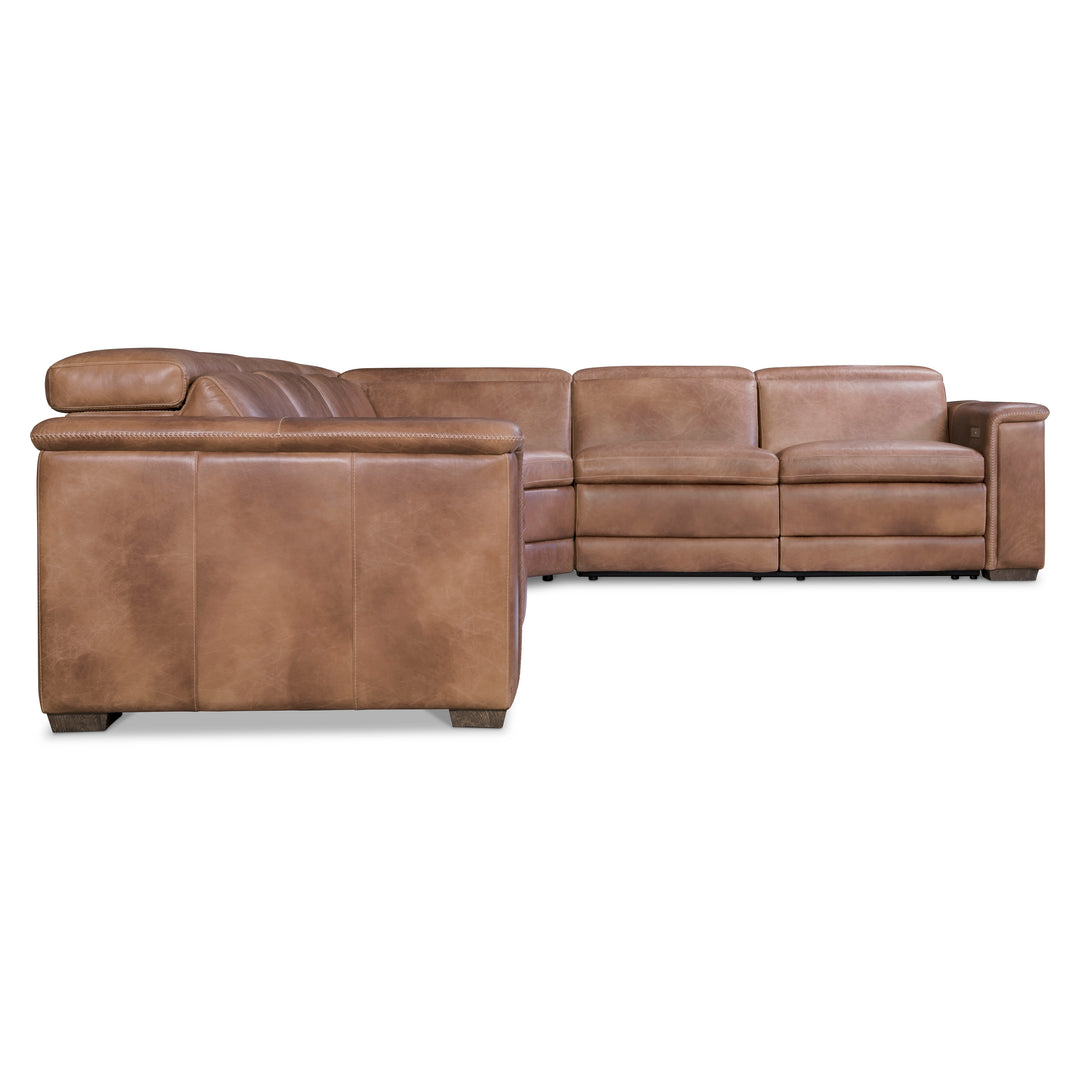 Lioni Leather 4-Piece Power Motion Sectional Recliner