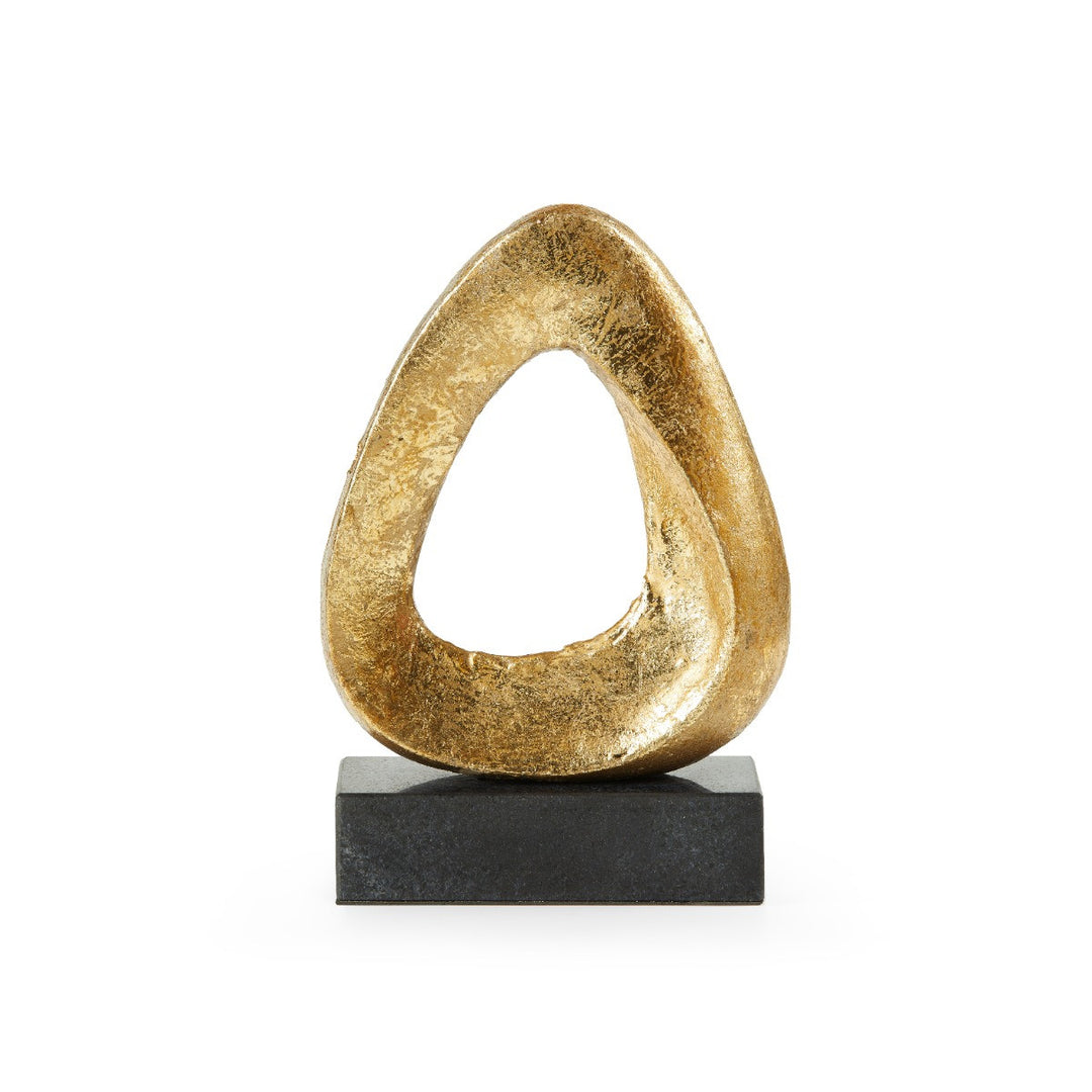 Alpha Statue, Gold Leaf and Nero Marquina Marble