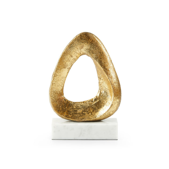 Alpha Statue, Gold Leaf and Carrara Marble