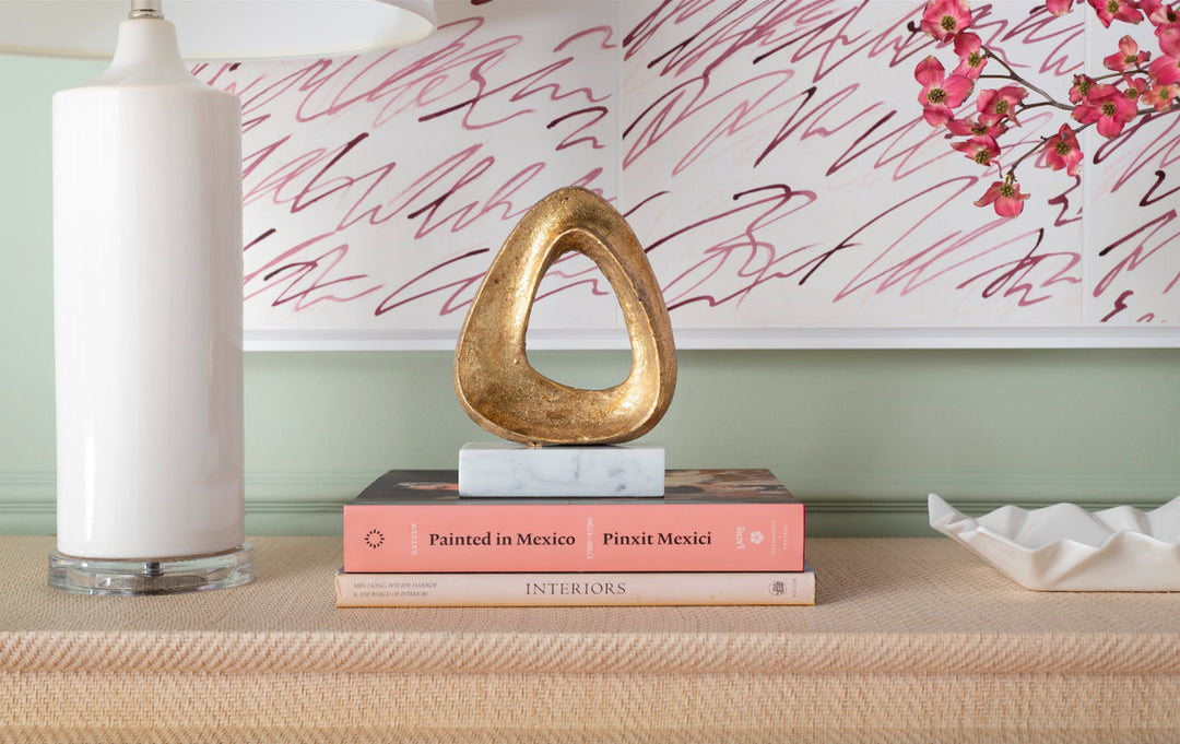 Alpha Statue, Gold Leaf and Carrara Marble