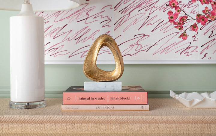 Alpha Statue, Gold Leaf and Carrara Marble