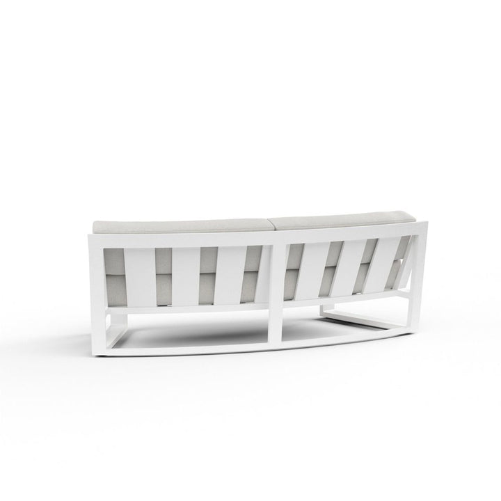Newport Curved Sofa in Cast Silver, No Welt