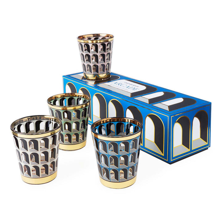 Drinking Glasses Colosseum Glassware Set - Multicolor,Gold