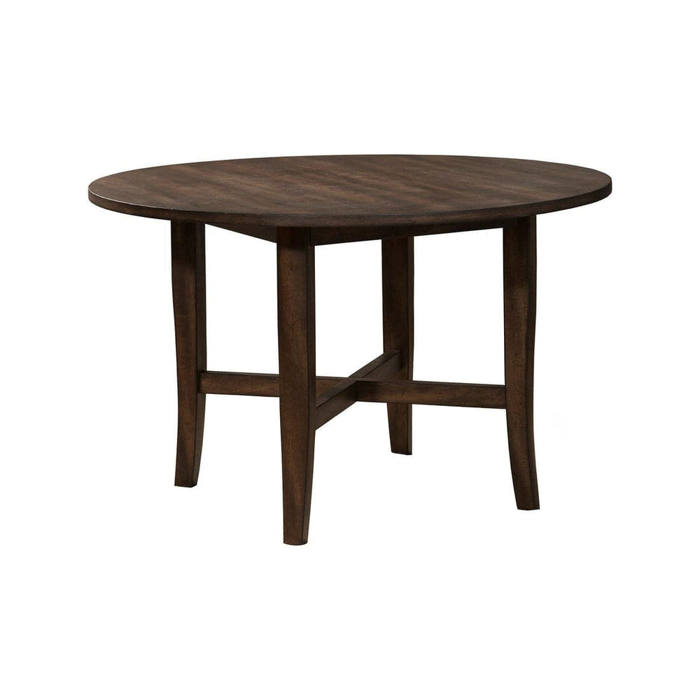 Arendal Round Table, Burnished Dark Oak-Alpine Furniture-ALPINE-5672-03-Dining Tables-2-France and Son