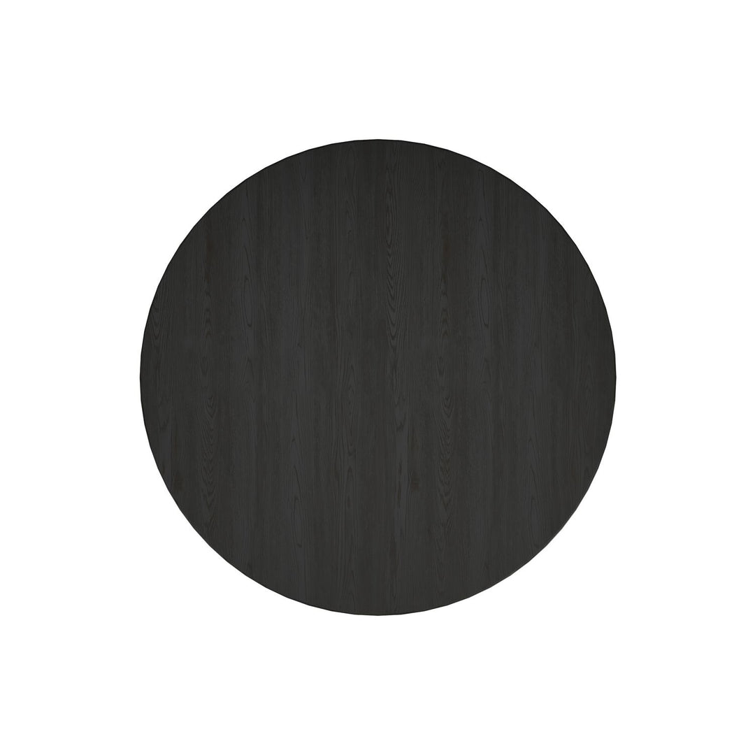 Atrium Round Dining Table — hand rubbed black with undertones of brown