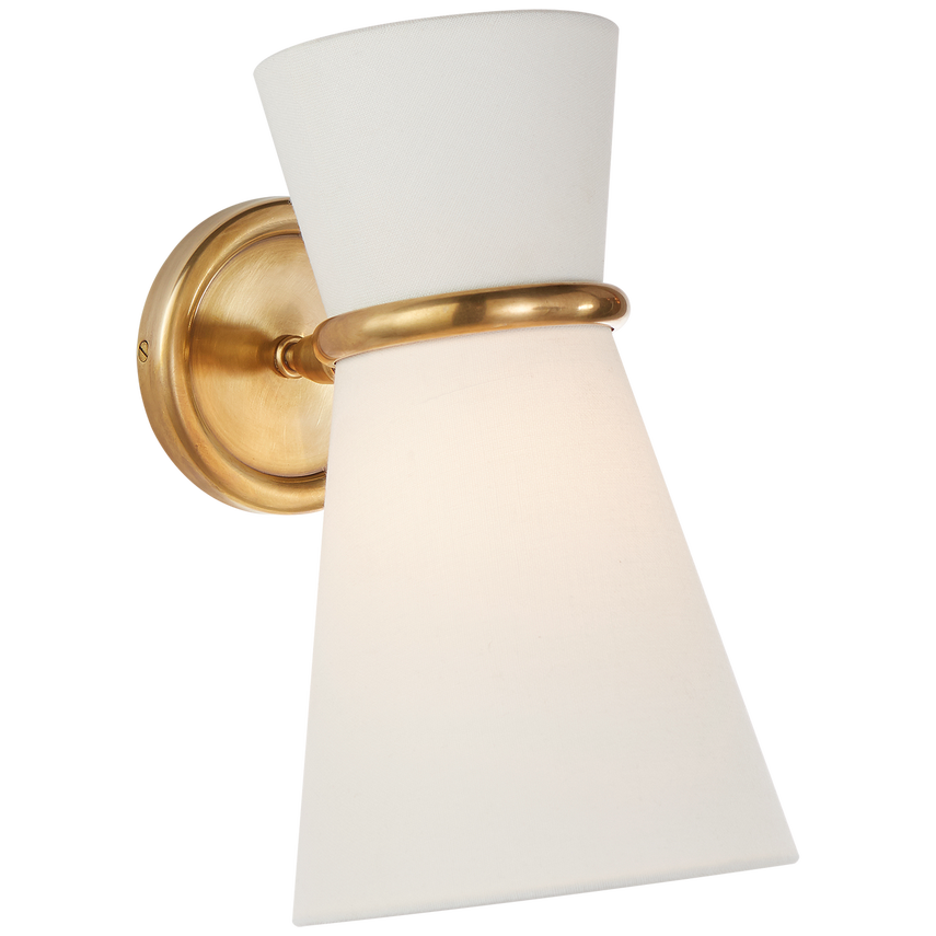 Clayry Small Single Pivoting Sconce-Visual Comfort-VISUAL-ARN 2008HAB-L-Wall LightingHand-Rubbed Antique Brass-1-France and Son