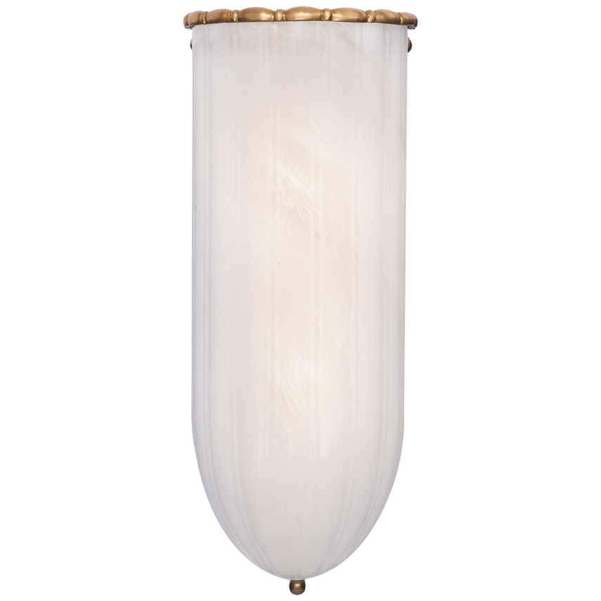 Rosedale Linear Wall Light with White Strie Glass-Visual Comfort-VISUAL-ARN 2013HAB-WG-Wall LightingHand-Rubbed Antique Brass-1-France and Son