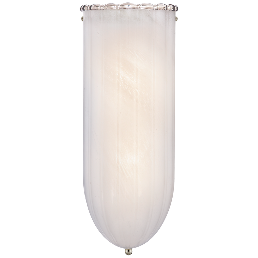 Rosedale Linear Wall Light with White Strie Glass-Visual Comfort-VISUAL-ARN 2013PN-WG-Wall LightingPolished Nickel-2-France and Son