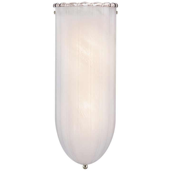 Rosedale Linear Wall Light with White Strie Glass-Visual Comfort-VISUAL-ARN 2013PN-WG-Wall LightingPolished Nickel-2-France and Son