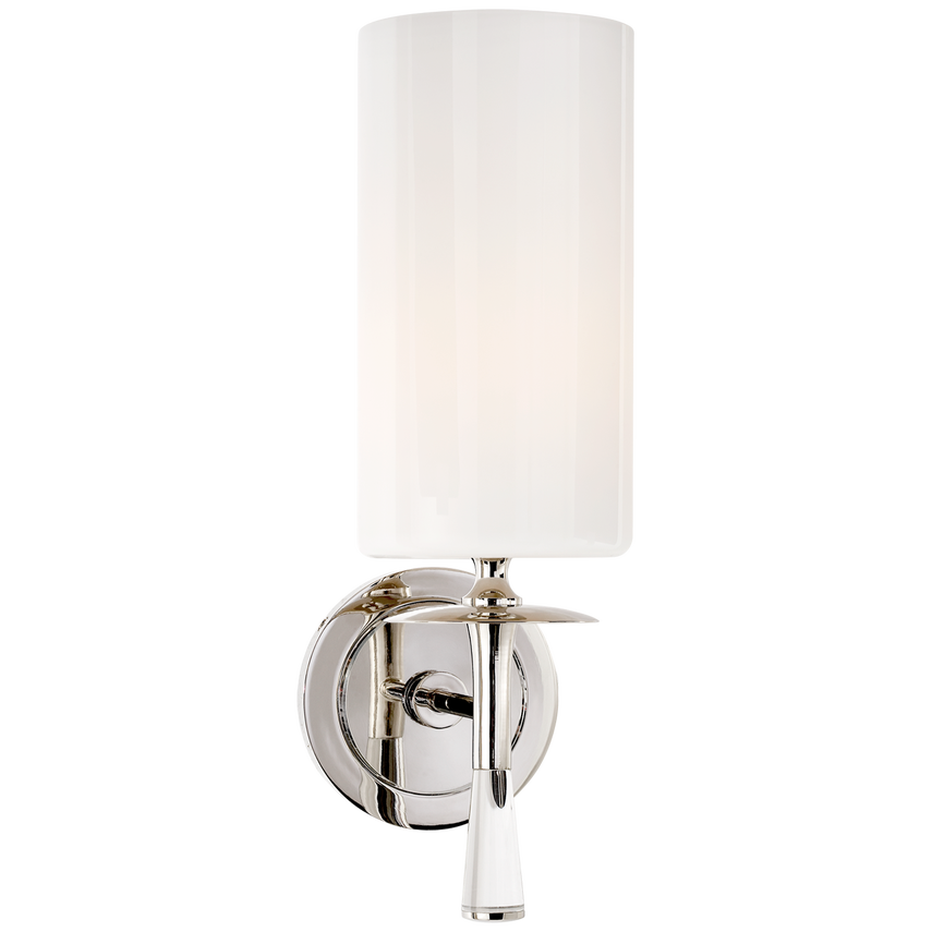 Drunky Single Sconce-Visual Comfort-VISUAL-ARN 2018PN/CG-WG-Wall LightingPolished Nickel with Crystal-White Glass-10-France and Son