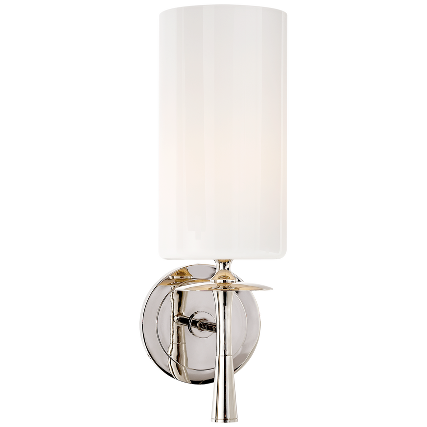 Drunky Single Sconce-Visual Comfort-VISUAL-ARN 2018PN-WG-Wall LightingPolished Nickel-White Glass-12-France and Son