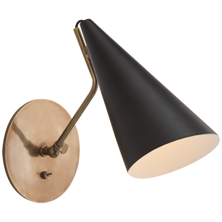 Clembuy Wall Light-Visual Comfort-VISUAL-ARN 2024HAB-BLK-Wall LightingHand-Rubbed Antique Brass/Black-1-France and Son