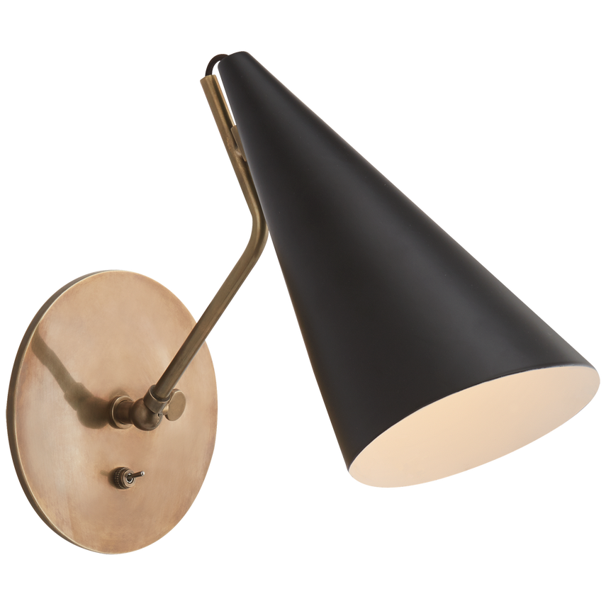 Clembuy Wall Light-Visual Comfort-VISUAL-ARN 2024HAB-BLK-Wall LightingHand-Rubbed Antique Brass/Black-1-France and Son