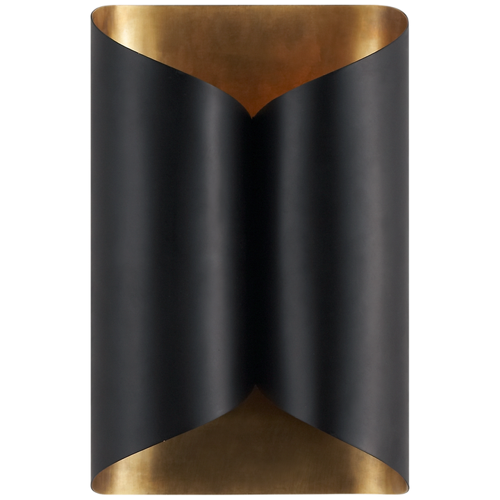 Selfloss Sconce-Visual Comfort-VISUAL-ARN 2036BLK-Wall LightingHand-Rubbed Antique Brass Interior/Black-1-France and Son