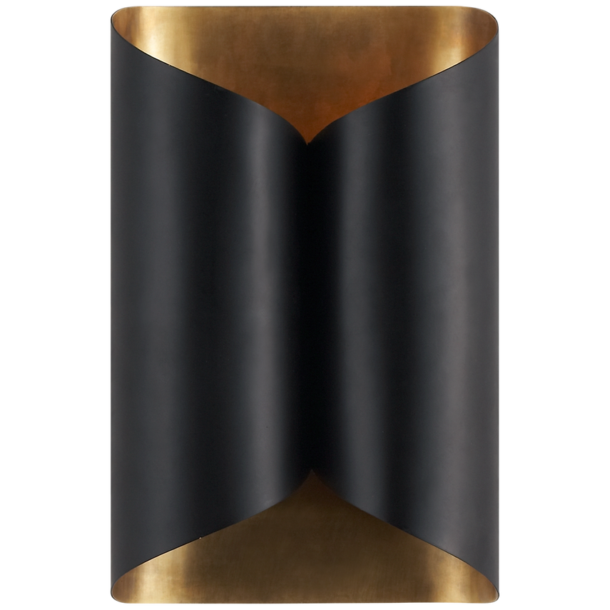 Selfloss Sconce-Visual Comfort-VISUAL-ARN 2036BLK-Wall LightingHand-Rubbed Antique Brass Interior/Black-1-France and Son