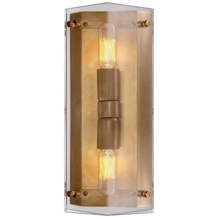Clarkson Wall Sconce in Crystal-Visual Comfort-VISUAL-ARN 2043CG-Wall LightingHand-Rubbed Antique Brass-1-France and Son