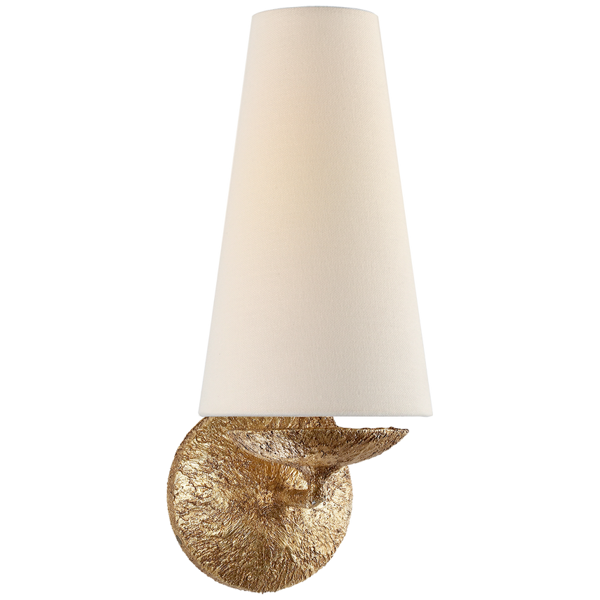 Fonny Single Sconce-Visual Comfort-VISUAL-ARN 2201GP-L-Wall LightingGilded Plaster-2-France and Son