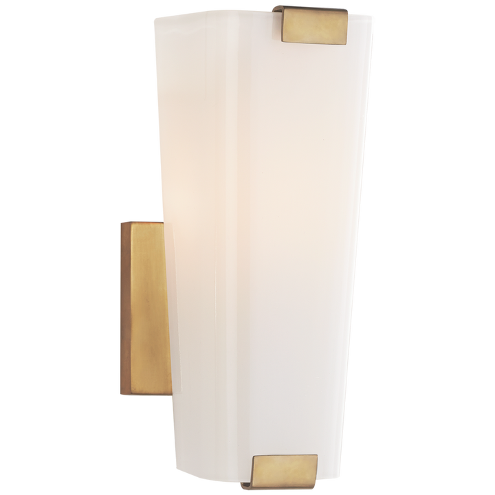 Alvin Small Single Sconce-Visual Comfort-VISUAL-ARN 2309HAB-WG-Wall LightingHand-Rubbed Antique Brass with White Glass-2-France and Son