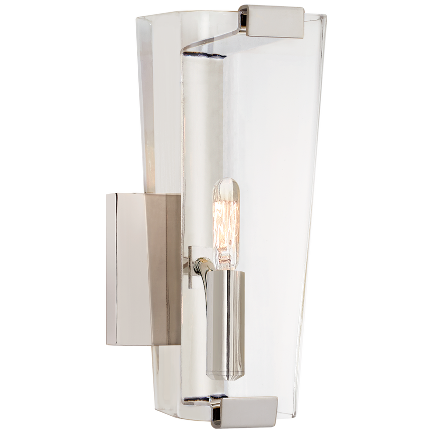 Alvin Small Single Sconce-Visual Comfort-VISUAL-ARN 2309PN-CG-Wall LightingPolished Nickel with Clear Glass-3-France and Son