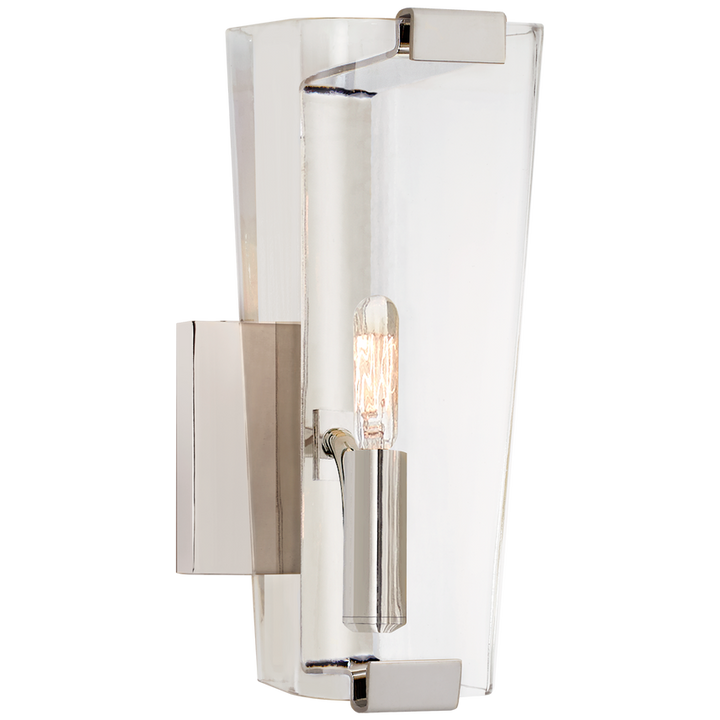 Alvin Small Single Sconce-Visual Comfort-VISUAL-ARN 2309PN-CG-Wall LightingPolished Nickel with Clear Glass-3-France and Son