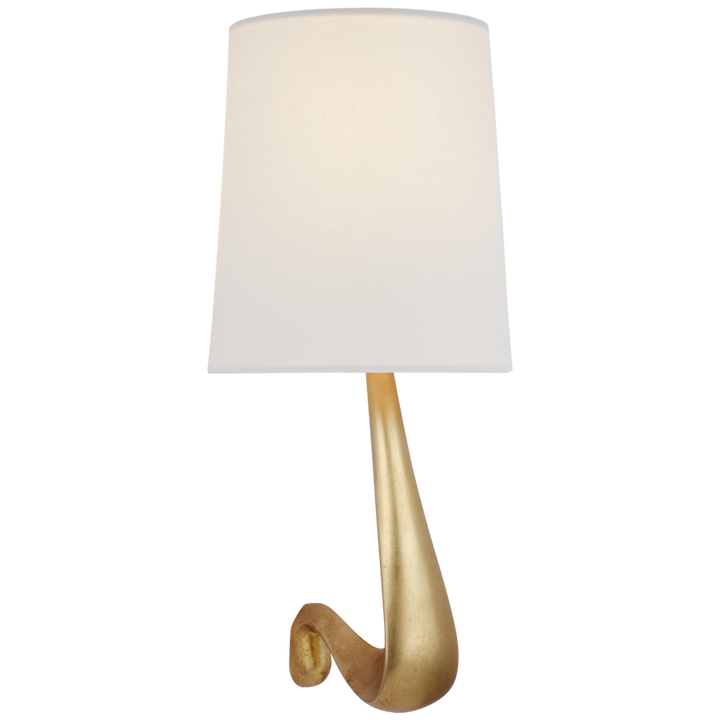 Grand Large Sconce with Linen Shade-Visual Comfort-VISUAL-ARN 2436G-L-Wall LightingGild-2-France and Son