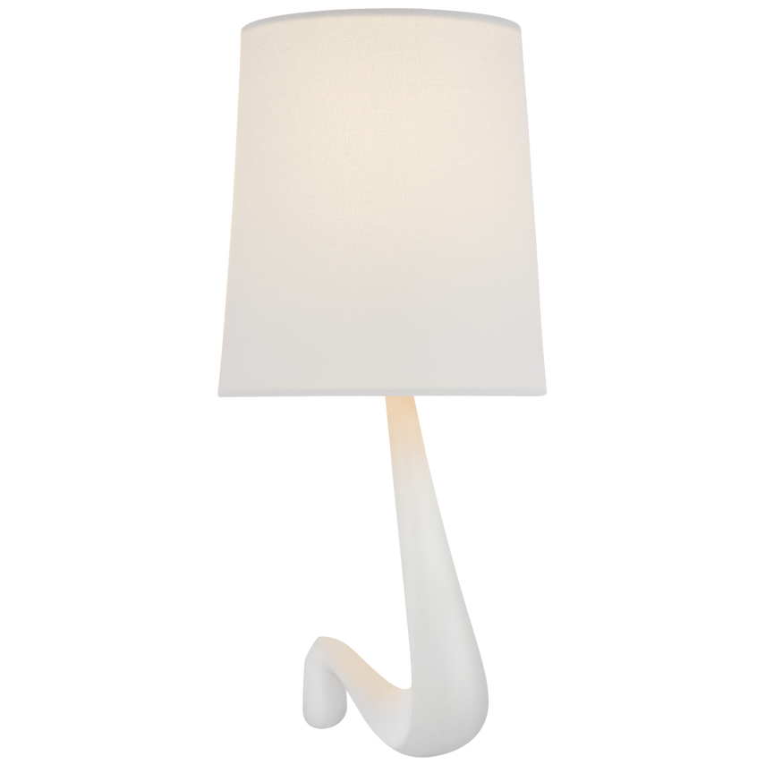 Grand Large Sconce with Linen Shade-Visual Comfort-VISUAL-ARN 2436PW-L-Wall LightingPlaster White-3-France and Son