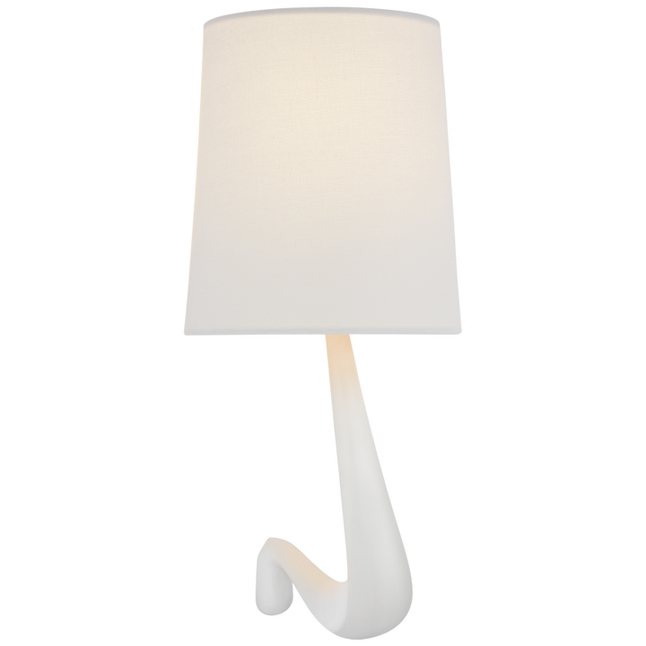 Grand Large Sconce with Linen Shade-Visual Comfort-VISUAL-ARN 2436PW-L-Wall LightingPlaster White-3-France and Son