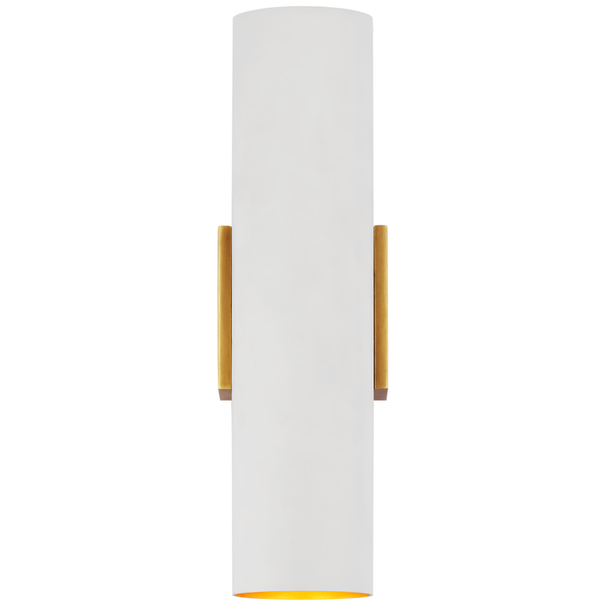 Nema Medium Cylinder Sconce-Visual Comfort-VISUAL-ARN 2441HAB/PW-Wall LightingHand-Rubbed Antique Brass and Plaster White-3-France and Son