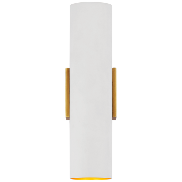 Nema Medium Cylinder Sconce-Visual Comfort-VISUAL-ARN 2441HAB/PW-Wall LightingHand-Rubbed Antique Brass and Plaster White-3-France and Son