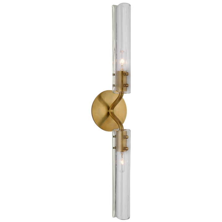 Cordelia 23" Linear Sconce-Visual Comfort-VISUAL-ARN 2485HAB-CG-Wall LightingHand-Rubbed Antique Brass / White Glass-2-France and Son
