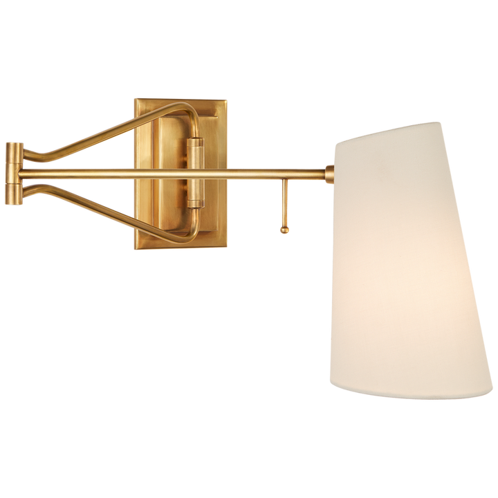 Keira Swing Arm Wall Light-Visual Comfort-VISUAL-ARN 2650HAB-L-Wall LightingHand-Rubbed Antique Brass-3-France and Son