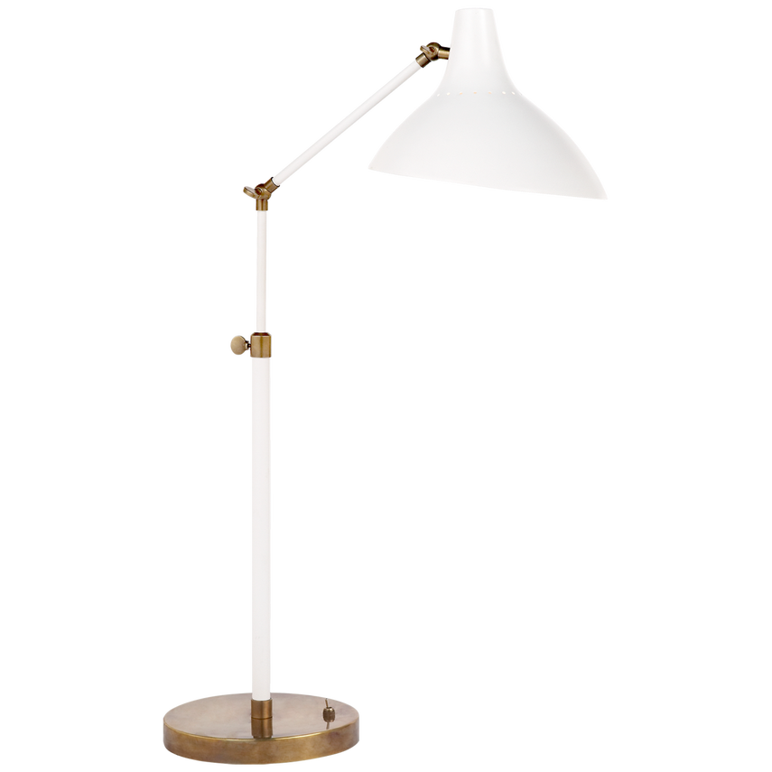 Charly Table Lamp-Visual Comfort-VISUAL-ARN 3006WHT-Table LampsWhite And Hand-Rubbed Antique Brass-2-France and Son