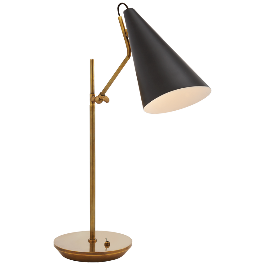 Clembuy Table Lamp-Visual Comfort-VISUAL-ARN 3010HAB-BLK-Table LampsHand-Rubbed Antique Brass/Black-2-France and Son