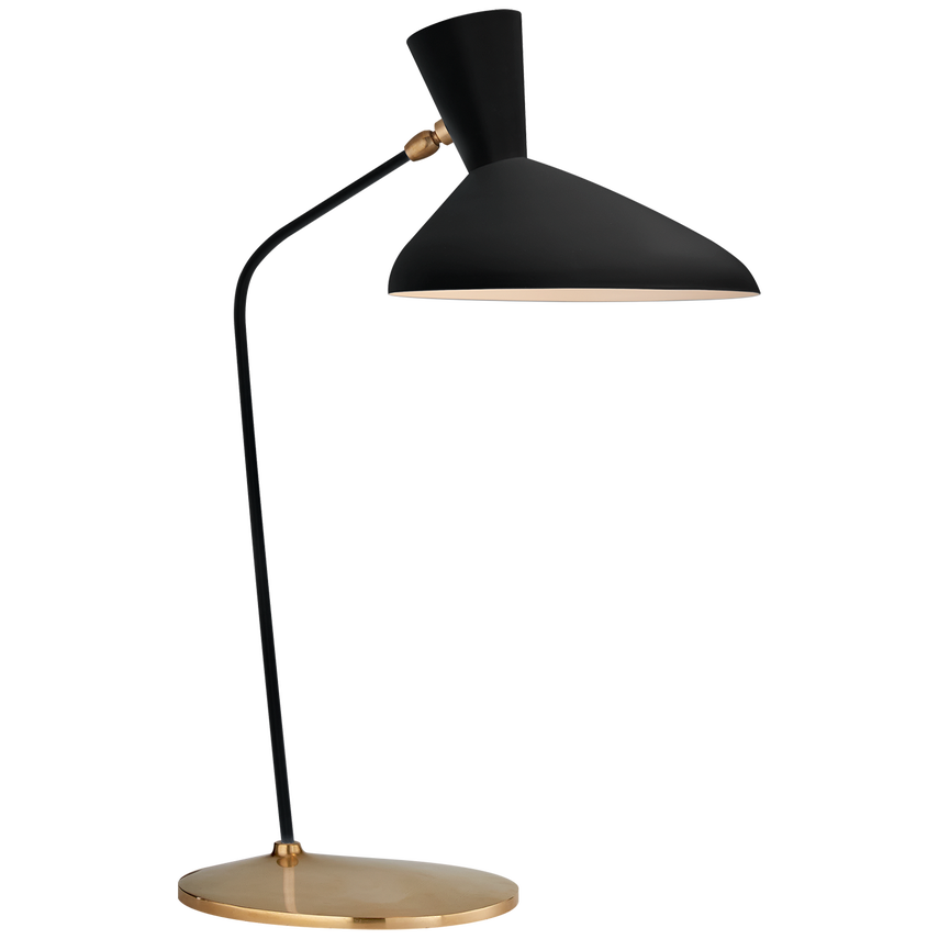 Audrey Offset Table Lamp-Visual Comfort-VISUAL-ARN 3712BLK-Table LampsMatte Black-1-France and Son