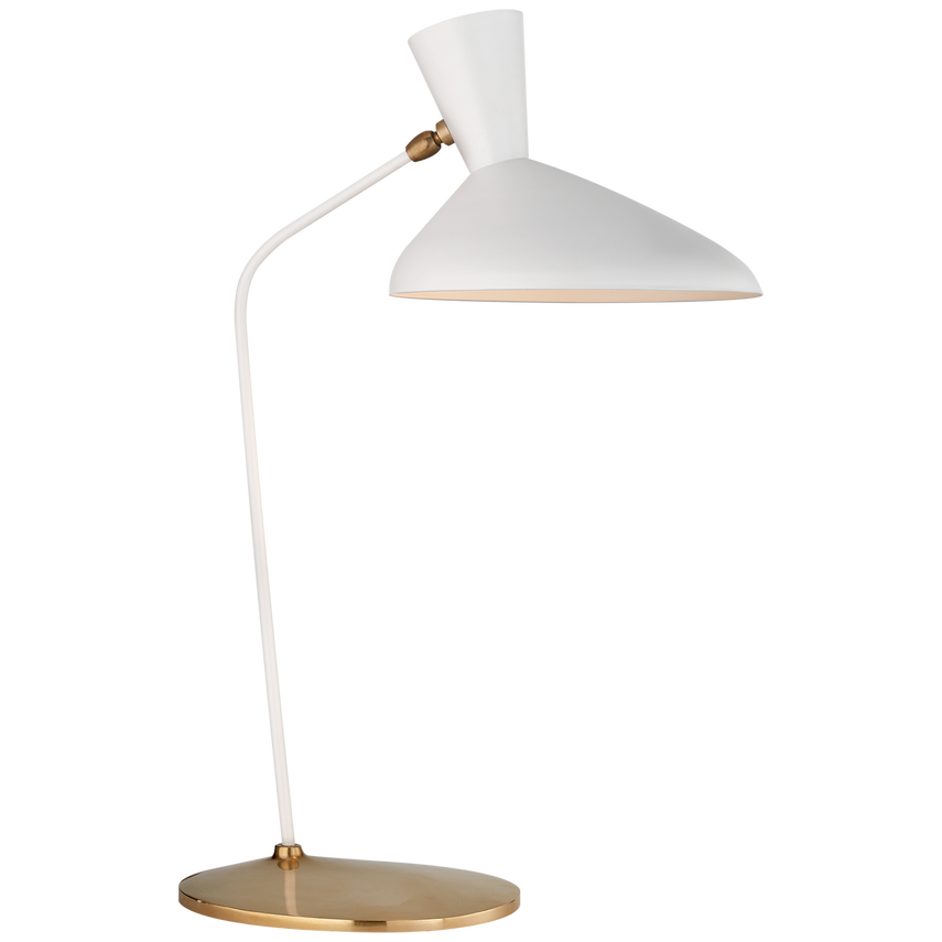 Audrey Offset Table Lamp-Visual Comfort-VISUAL-ARN 3712WHT-Table LampsMatte White-2-France and Son