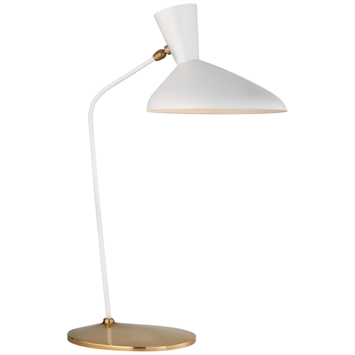 Audrey Offset Table Lamp-Visual Comfort-VISUAL-ARN 3712WHT-Table LampsMatte White-2-France and Son