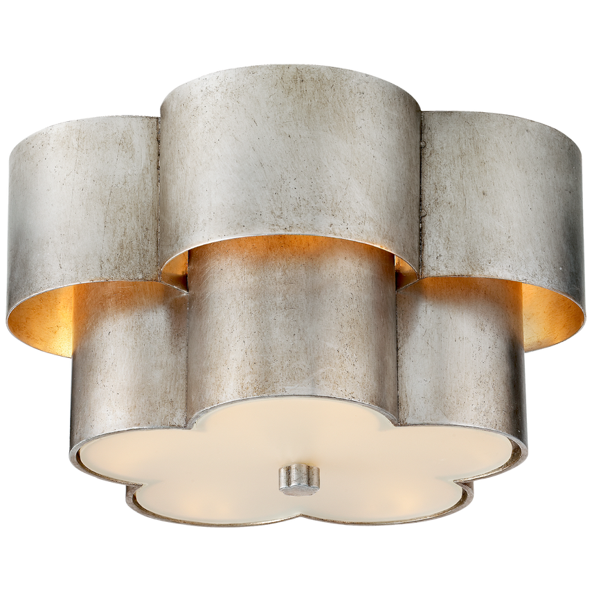 Aura Flush Mount-Visual Comfort-VISUAL-ARN 4306BSL-FG-Flush MountsBurnished Silver Leaf/Frosted Acrylic-1-France and Son