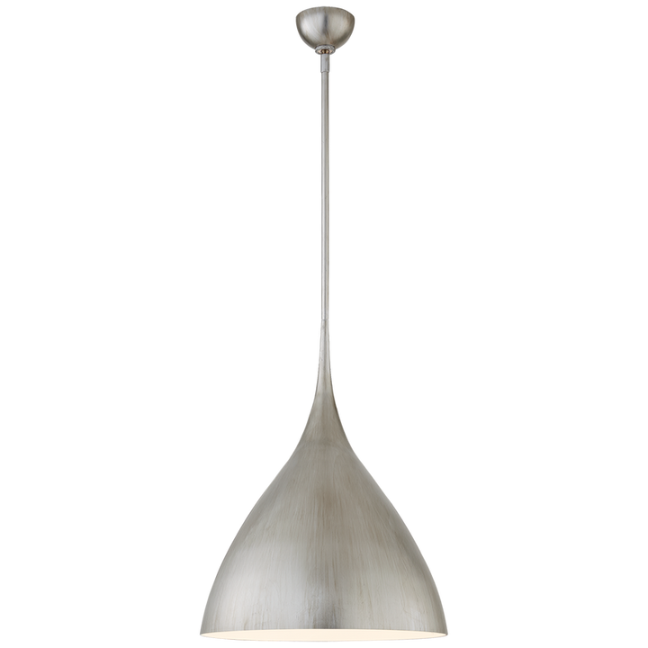 Aurora Medium Pendant-Visual Comfort-VISUAL-ARN 5351BSL-PendantsBurnished Silver Leaf/White Interior-1-France and Son