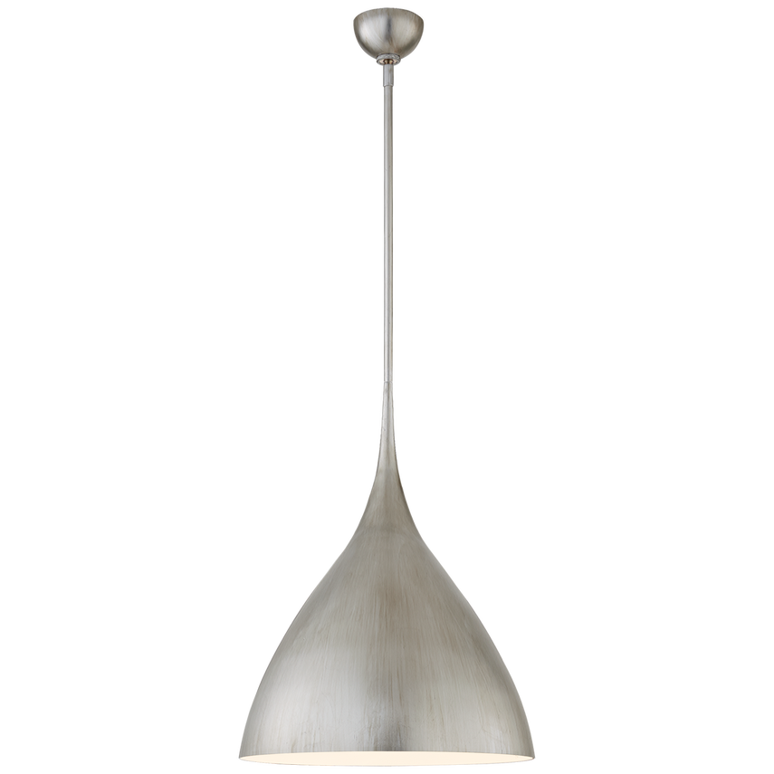 Aurora Medium Pendant-Visual Comfort-VISUAL-ARN 5351BSL-PendantsBurnished Silver Leaf/White Interior-1-France and Son