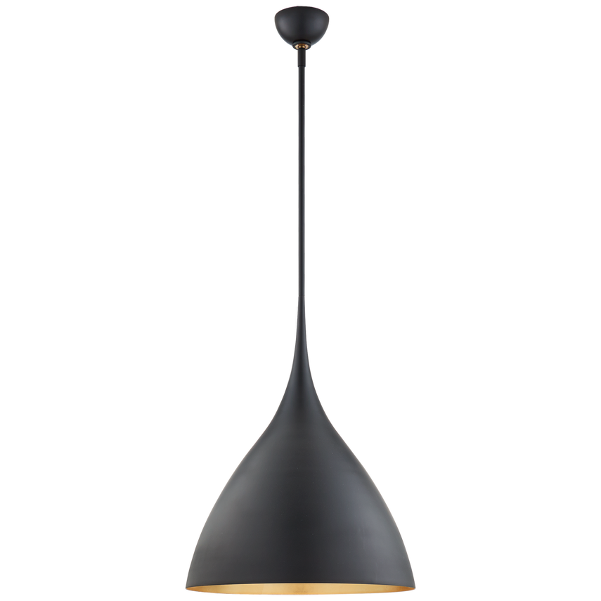 Aurora Medium Pendant-Visual Comfort-VISUAL-ARN 5351MBK-PendantsMatte Black/Gild Interior-3-France and Son