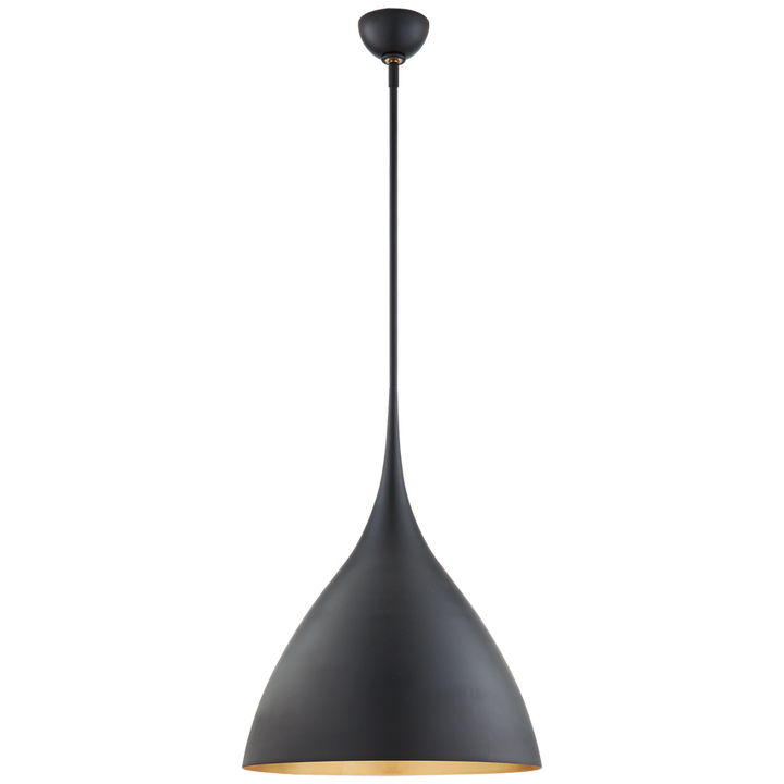 Aurora Medium Pendant-Visual Comfort-VISUAL-ARN 5351MBK-PendantsMatte Black/Gild Interior-3-France and Son