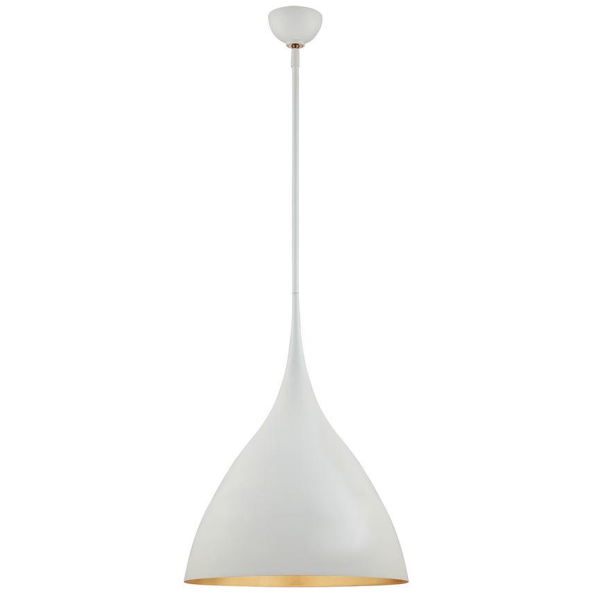 Aurora Medium Pendant-Visual Comfort-VISUAL-ARN 5351PW-PendantsPlaster White/Gild Interior-4-France and Son