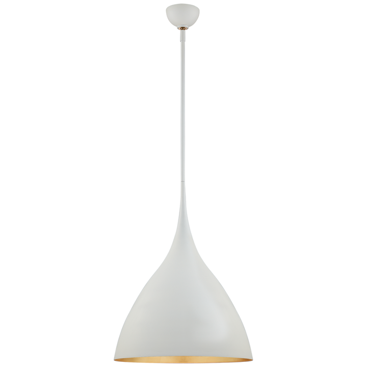 Aurora Medium Pendant-Visual Comfort-VISUAL-ARN 5351PW-PendantsPlaster White/Gild Interior-4-France and Son