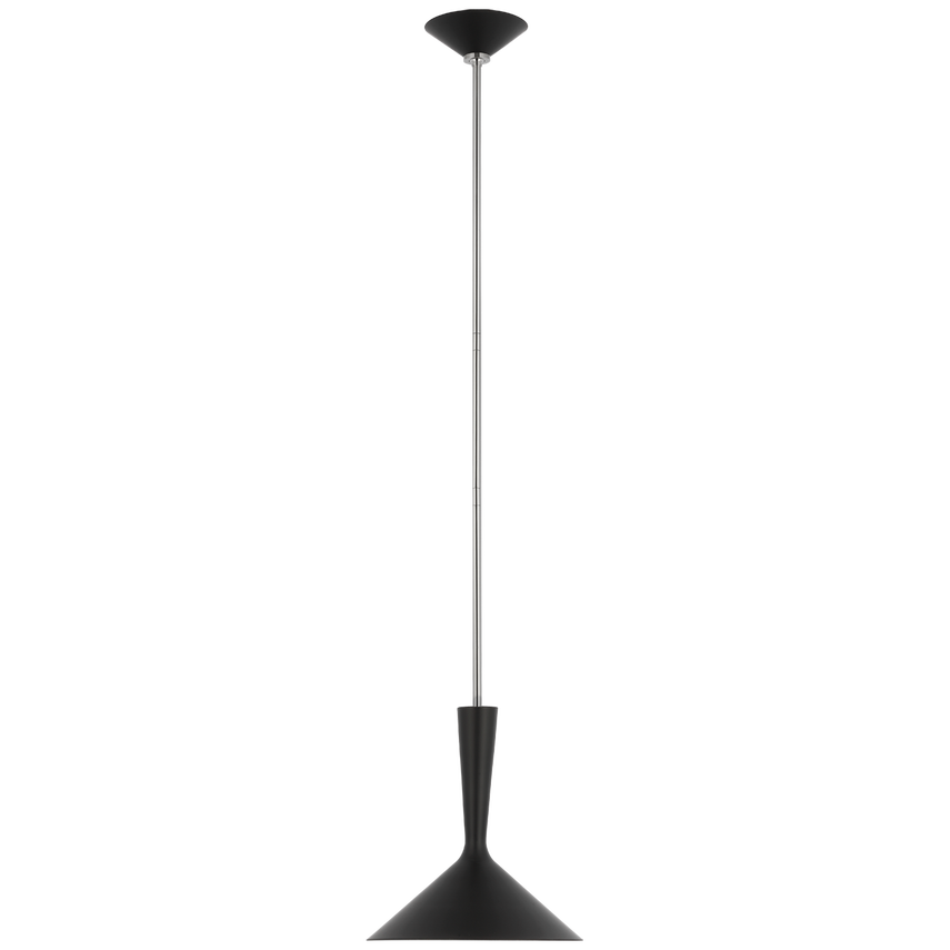 Rositta Medium Pendant-Visual Comfort-VISUAL-ARN 5540BLK/PN-PendantsPolished Nickel with Matte Black Shade-5-France and Son