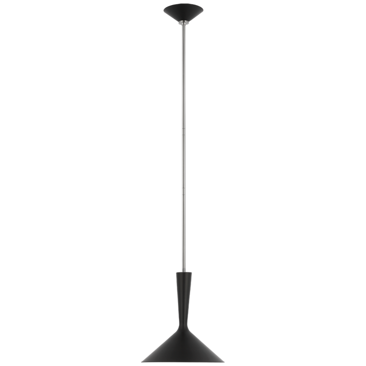 Rositta Medium Pendant-Visual Comfort-VISUAL-ARN 5540BLK/PN-PendantsPolished Nickel with Matte Black Shade-5-France and Son