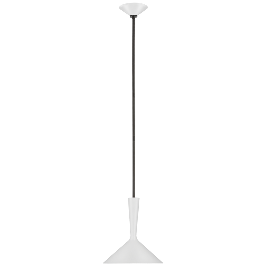 Rositta Medium Pendant-Visual Comfort-VISUAL-ARN 5540WHT/BZ-PendantsBronze with Matte White Shade-2-France and Son